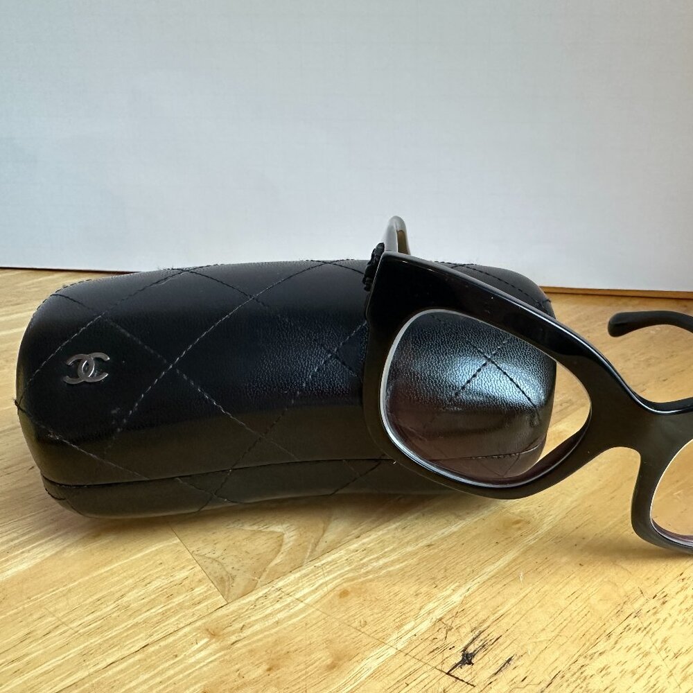 Chanel Oversized Black Framed Glasses + Case - THESE HAVE A PRESCRIPTION IN THEM